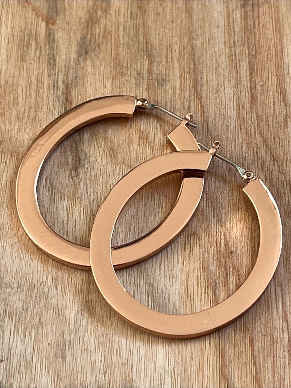 Rose gold toned hoop earrings